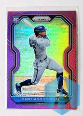2021 Panini Prizm Santiago Espinal Purple Prizm RC #72 Toronto Blue Jays